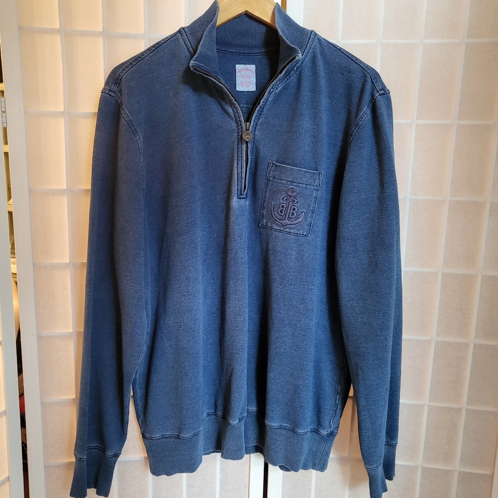 Brooks Brothers Men's Blue Half-Zip Sweater Sz L